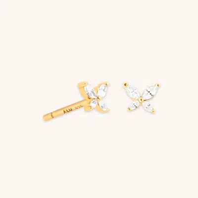 Astrid &amp; Miyu Butterfly Stud Earrings In Gold