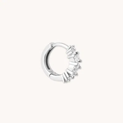 Astrid &amp; Miyu Celestial Crystal 8mm Hoop In Silver In White