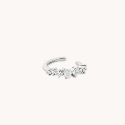 Astrid &amp; Miyu Celestial Crystal Ear Cuff In Silver | 10 Mm | Jewellery By  | Ear Cuffs For Unpier In Gold