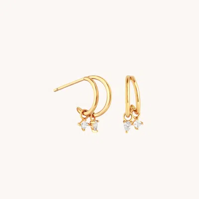 Astrid &amp; Miyu Celestial Crystal Huggies In Gold