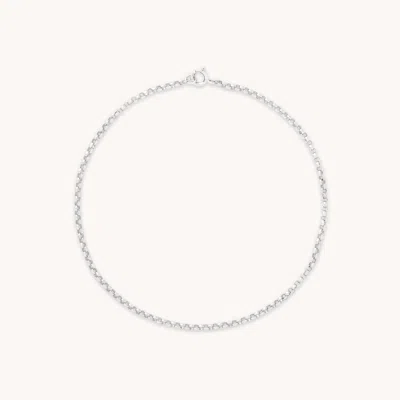 Astrid &amp; Miyu Chelsea Chain Bracelet In Solid White Gold In Metallic