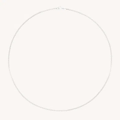 Astrid &amp; Miyu Chelsea Chain Necklace In Solid White Gold In Metallic