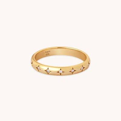 Astrid &amp; Miyu Cosmic Star Band Ring In Gold