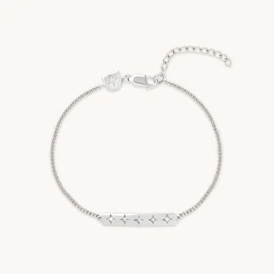 Astrid &amp; Miyu Cosmic Star Bar Bracelet In Silver In Metallic