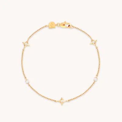 Astrid &amp; Miyu Cosmic Star Charm Bracelet In Silver In Gold