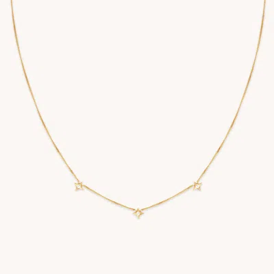 Astrid &amp; Miyu Cosmic Star Charm Gold Necklace With Crystal Stars | 38-43cm | Mother's Day Gift |