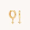 Astrid &amp; Miyu Cosmic Star Charm Huggies In Gold