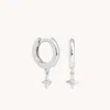 Astrid &amp; Miyu Cosmic Star Charm Huggies In Silver