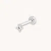 Astrid &amp; Miyu Cosmic Star Crystal Piercing Stud In Solid White Gold | Mother's Day Gift | Jewelr