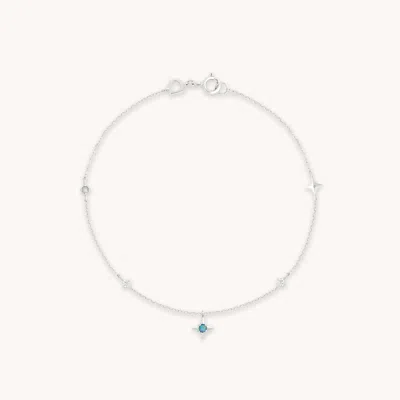 Astrid &amp; Miyu Cosmic Star Opal Charm Bracelet In Solid White Gold