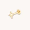 Astrid &amp; Miyu Cosmic Star Piercing Stud In Solid Gold