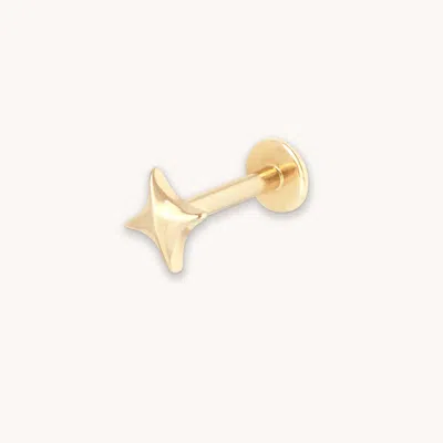 Astrid &amp; Miyu Cosmic Star Piercing Stud In Solid Gold