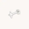 Astrid &amp; Miyu Cosmic Star Piercing Stud In Solid White Gold