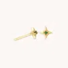 Astrid &amp; Miyu Cosmic Star Tsavorite Stud Earrings In Solid Gold
