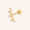 Astrid &amp; Miyu Crystal Barbell Earring In Gold | Elegant Gold Plated Stud Earrings | Ear Piercing Jewellery For Upp