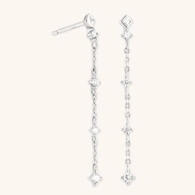 Astrid &amp; Miyu Crystal Chain Drop Stud Earrings