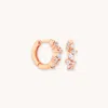 Astrid &amp; Miyu Crystal Cluster Huggies In Rose Gold