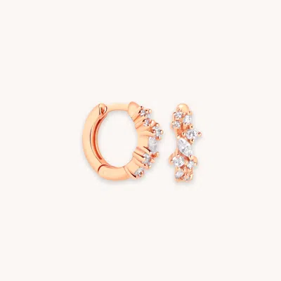 Astrid &amp; Miyu Crystal Cluster Huggies In Rose Gold
