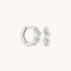 Astrid &amp; Miyu Crystal Cluster Huggies In Silver
