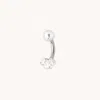 Astrid &amp; Miyu Crystal Cluster Titanium Belly Bar In Silver