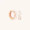Astrid &amp; Miyu Crystal Pear Huggies In Rose Gold