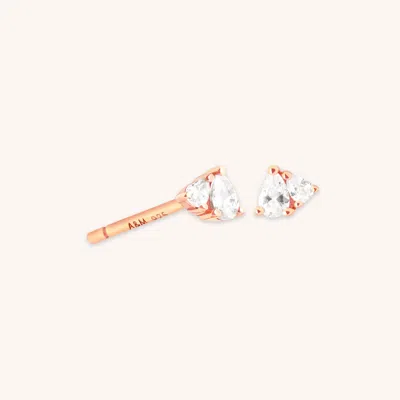 Astrid &amp; Miyu Crystal Pear Stud Earrings In Rose  Gold