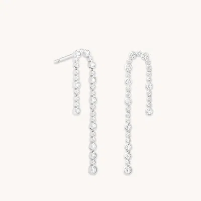 Astrid &amp; Miyu Crystal Scatter Drop Earrings In Silver | Rhodium Plated Silver Earrings | Jewellery By Astrid &amp; In Metallic