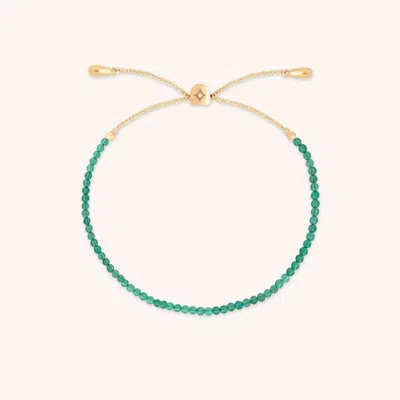 Astrid &amp; Miyu Dark Green Beaded Bracelet In Blue