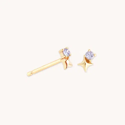 Astrid &amp; Miyu December Birthstone Earrings In Solid Gold