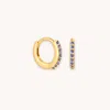 Astrid &amp; Miyu December Birthstone Huggies In Gold With Tanzanite Cz
