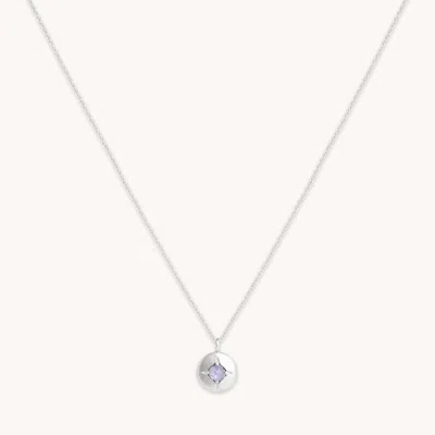 Astrid &amp; Miyu December Birthstone Necklace In Solid White Gold In Metallic