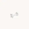 Astrid &amp; Miyu Diamond Marquise Cluster Piercing Stud In Solid White Gold