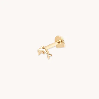 Astrid &amp; Miyu Dolphin Piercing Stud In Solid Gold