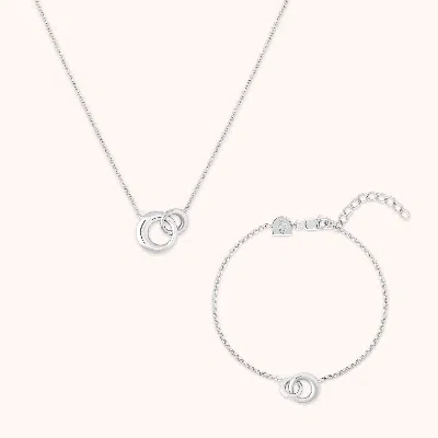 Astrid &amp; Miyu Dome Link Stacking Set In Silver In Metallic