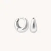 Astrid &amp; Miyu Domed Huggies In Silver | Small | Rhodium Plated Silver Earrings | Jewellery By