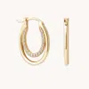 Astrid &amp; Miyu Duo Topaz Hoops In Solid Gold