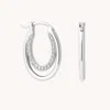 Astrid &amp; Miyu Duo Topaz Hoops In Solid White Gold