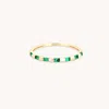 Astrid &amp; Miyu Emerald Baguette Band Ring In Solid Gold
