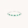 Astrid &amp; Miyu Emerald Baguette Band Ring In Solid White Gold