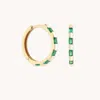 Astrid &amp; Miyu Emerald Baguette Hoops In Solid Gold