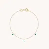 Astrid &amp; Miyu Emerald Charm Bracelet In Solid Gold