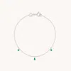 Astrid &amp; Miyu Emerald Charm Bracelet In Solid White Gold