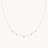 Astrid &amp; Miyu Emerald Charm Necklace In Solid White Gold