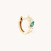 Astrid &amp; Miyu Emerald Cluster Piercing Hoop In Solid Gold