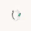 Astrid &amp; Miyu Emerald Cluster Piercing Hoop In Solid White Gold
