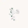 Astrid &amp; Miyu Emerald Marquise Curved Piercing Stud In Solid White Gold