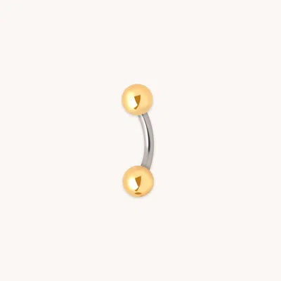 Astrid &amp; Miyu Essential Ball Titanium Belly Bar In Gold