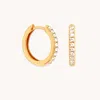 Astrid &amp; Miyu Essential Crystal Small Hoops In Gold