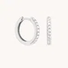Astrid &amp; Miyu Essential Crystal Small Hoops In Silver