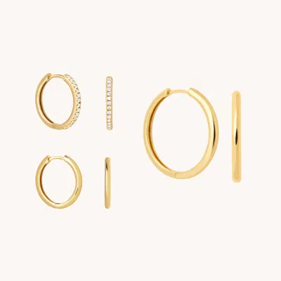 Astrid &amp; Miyu Essential Shimmer Hoop Gift Set In Gold